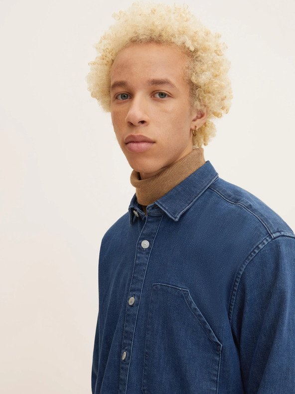 Tom Tailor Denim Μπλε ανδρικό τζιν πουκάμισο Tom Tailor