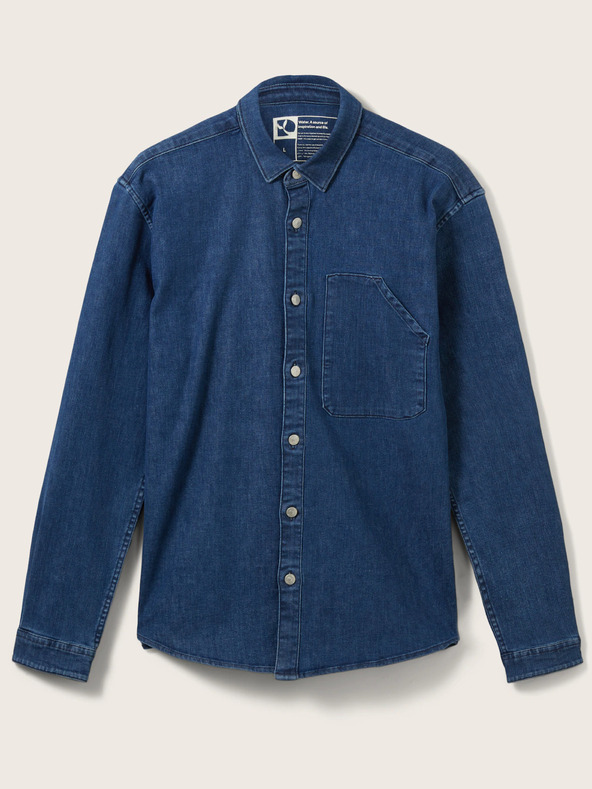 Tom Tailor Denim Μπλε ανδρικό τζιν πουκάμισο Tom Tailor
