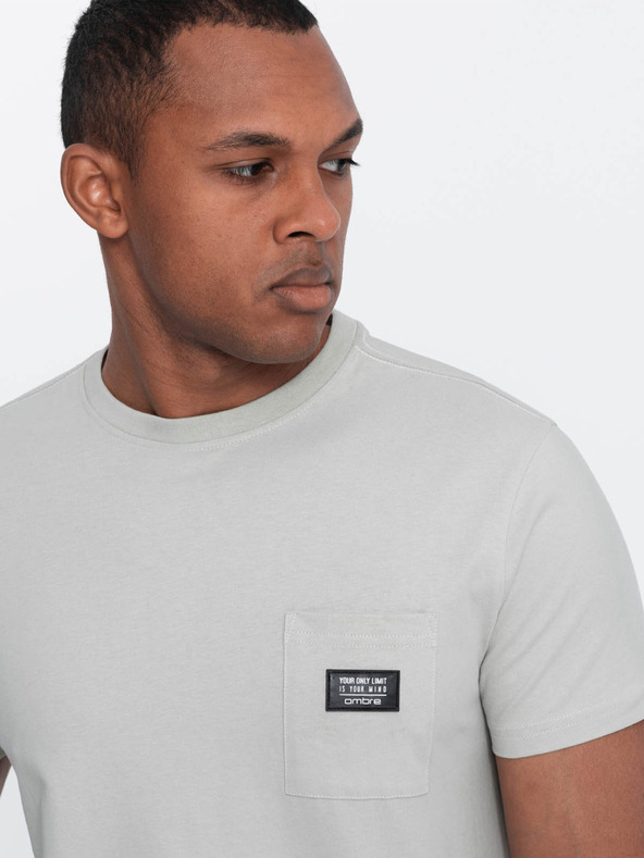 Ombre Clothing Ανδρικό μπλουζάκι αναψυχής με τσέπη Ombre Clothing Πράσινο