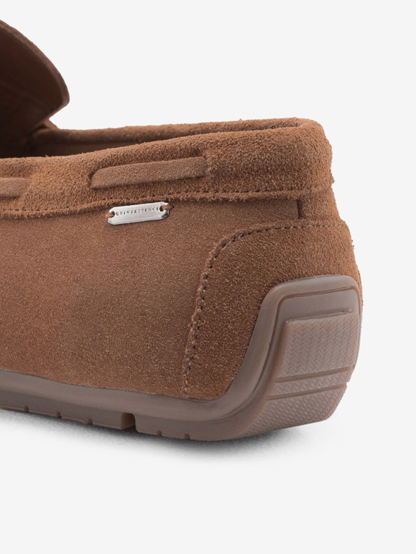 Ombre Clothing Καφέ ανδρικά δερμάτινα loafers με σόλα οδηγού Ombre Clothing