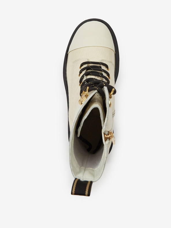 Scotch & Soda Κρέμα γυναικεία δερμάτινα Scotch & Soda Aubri Mid Boot Off Wht Croco