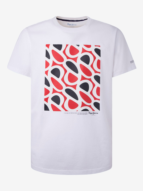 Pepe Jeans Λευκή ανδρική μπλούζα Pepe Jeans Agin