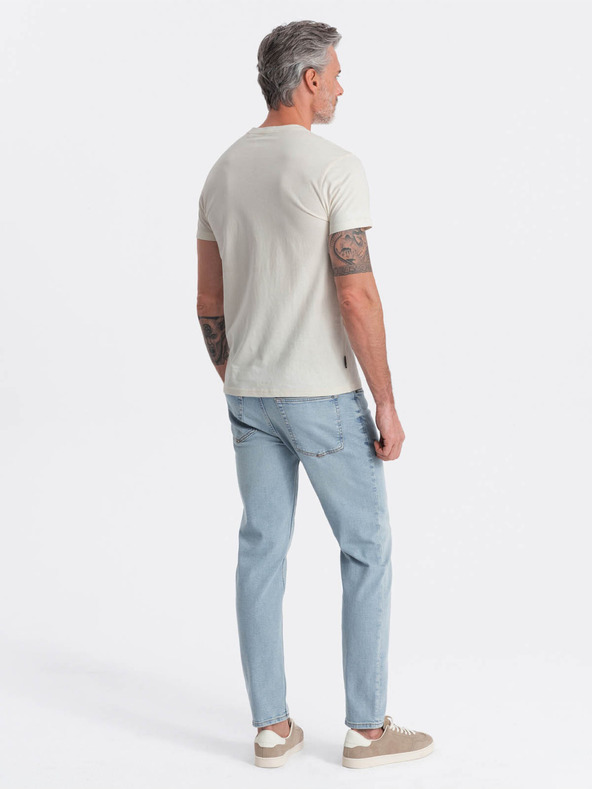 Ombre Clothing Κρεμ ανδρικό μπλουζάκι με τσέπη Ombre Clothing