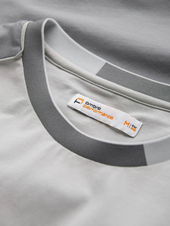 Ombre Clothing Γκρι Ανδρικό T-Shirt Ombre Ρούχα