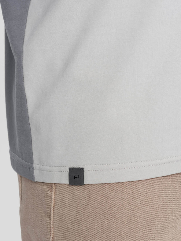 Ombre Clothing Γκρι Ανδρικό T-Shirt Ombre Ρούχα