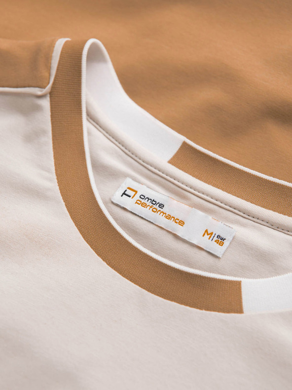 Ombre Clothing Καφέ ανδρικό T-shirt Ombre Clothing