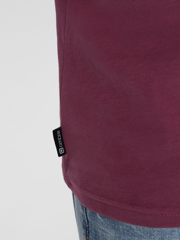 Ombre Clothing Σκούρο ροζ ανδρικό μπλουζάκι με τσέπη Ombre ρούχα