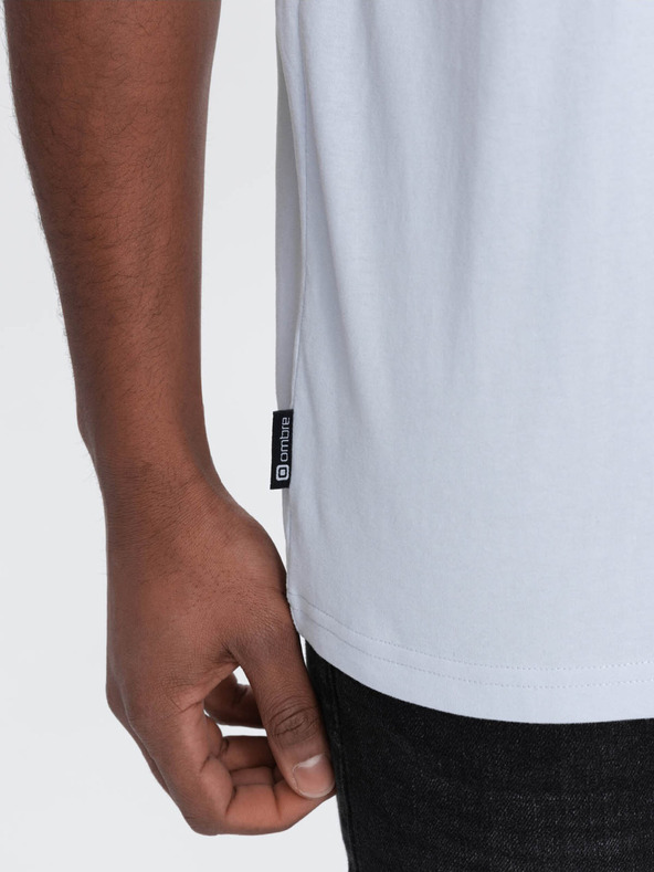 Ombre Clothing Ανοιχτό μπλε ανδρικό μπλουζάκι με τσέπη Ombre ρούχα