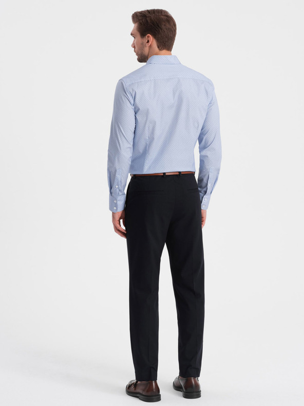 Ombre Clothing Ανοιχτό μπλε ανδρικό βαμβακερό πουκάμισο Ombre Clothing