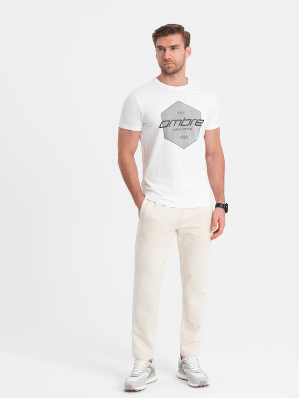 Ombre Clothing Κρέμα ανδρική φόρμες φούτερ Ombre Ρούχα