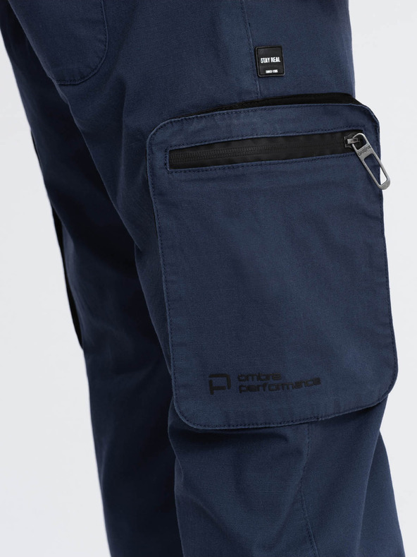 Ombre Clothing Σκούρο μπλε ανδρικό παντελόνι cargo jogger Ombre Clothing