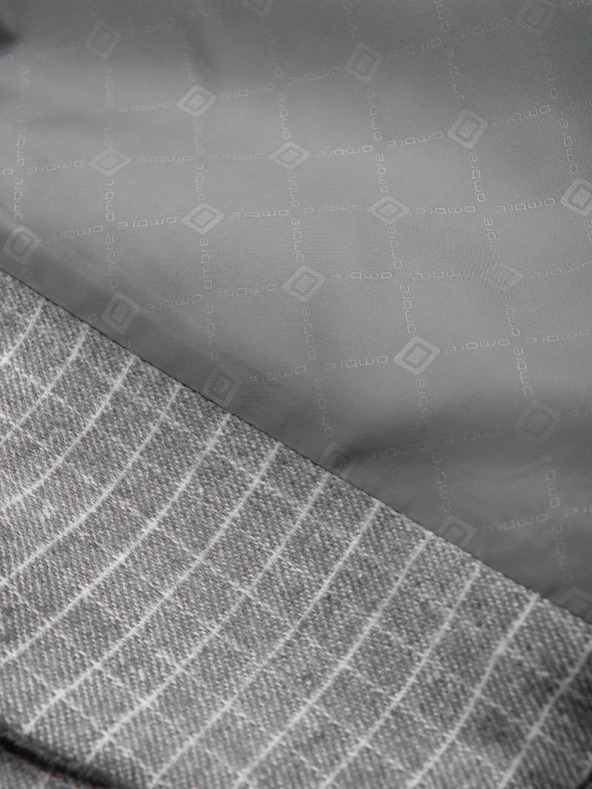 Ombre Clothing Ανδρικό γκρι καρό σακάκι με μάλλινο μείγμα Ombre Clothing