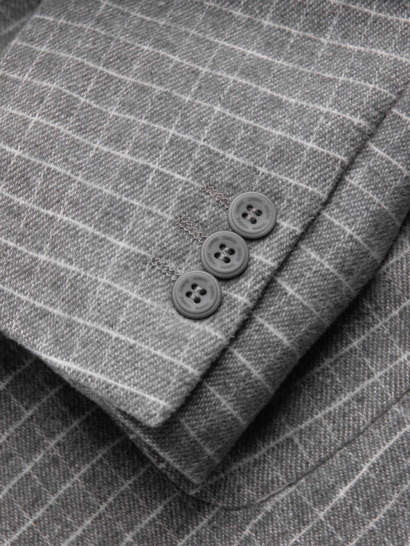 Ombre Clothing Ανδρικό γκρι καρό σακάκι με μάλλινο μείγμα Ombre Clothing