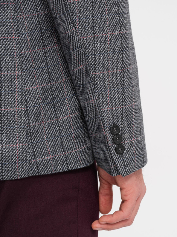 Ombre Clothing Γκρι ανδρικό ζακάρ σακάκι Ombre Clothing