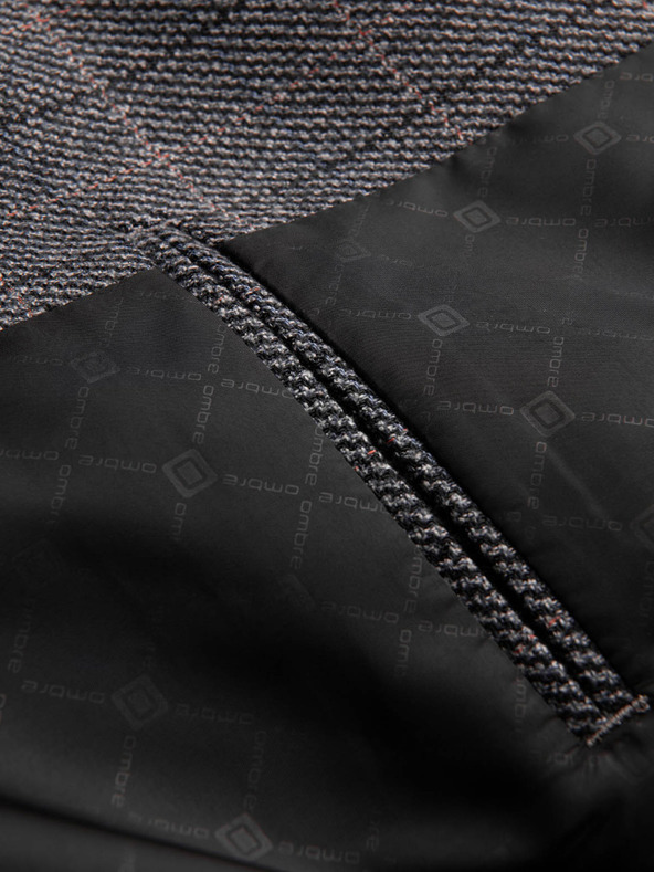 Ombre Clothing Γκρι ανδρικό ζακάρ σακάκι Ombre Clothing