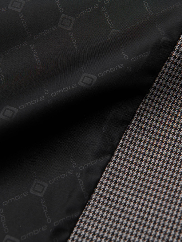 Ombre Clothing Γκρι ανδρικό σακάκι με λεπτό καρό Ombre Clothing