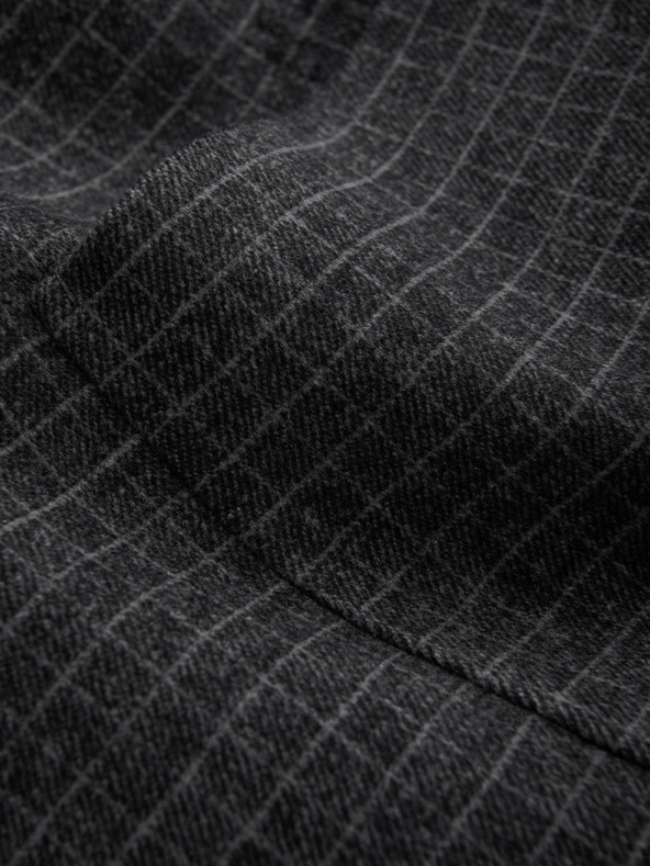 Ombre Clothing Σκούρο γκρι ανδρικό καρό σακάκι με μείγμα μαλλιού Ombre Clothing