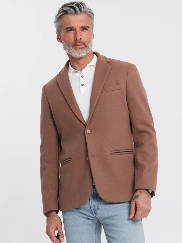 Ombre Clothing Καφέ ανδρικό σακάκι Ombre Clothing