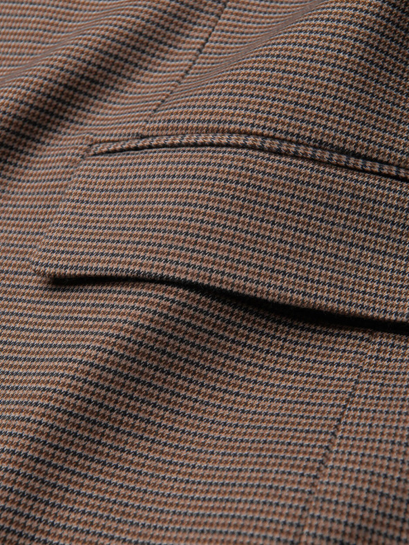 Ombre Clothing Καφέ ανδρικό μπλέιζερ με ωραίο καρό Ombre Clothing