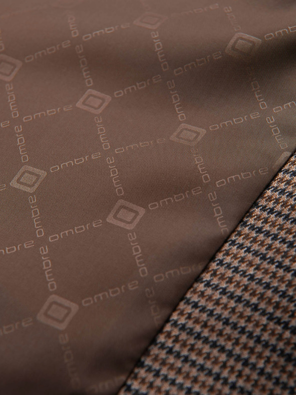 Ombre Clothing Καφέ ανδρικό μπλέιζερ με ωραίο καρό Ombre Clothing