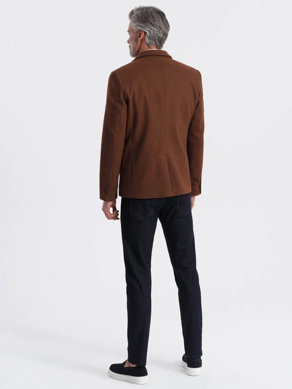 Ombre Clothing Καφέ ανδρικό σακάκι Ombre Clothing