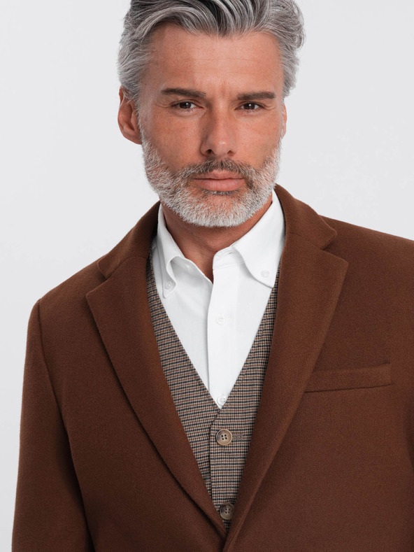 Ombre Clothing Καφέ ανδρικό σακάκι Ombre Clothing