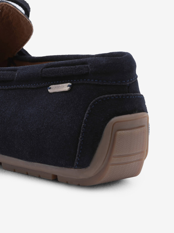 Ombre Clothing Σκούρο μπλε ανδρικά δερμάτινα loafers με σόλα οδηγού Ombre Clothing