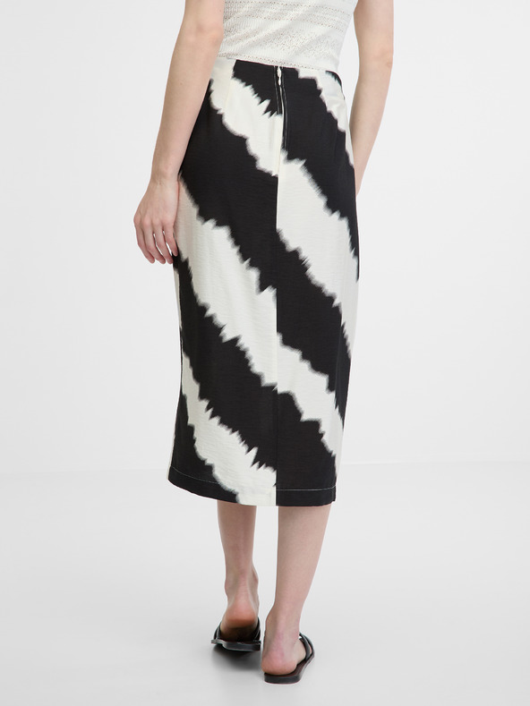 Orsay Λευκή-μαύρη γυναικεία φούστα ORSAY