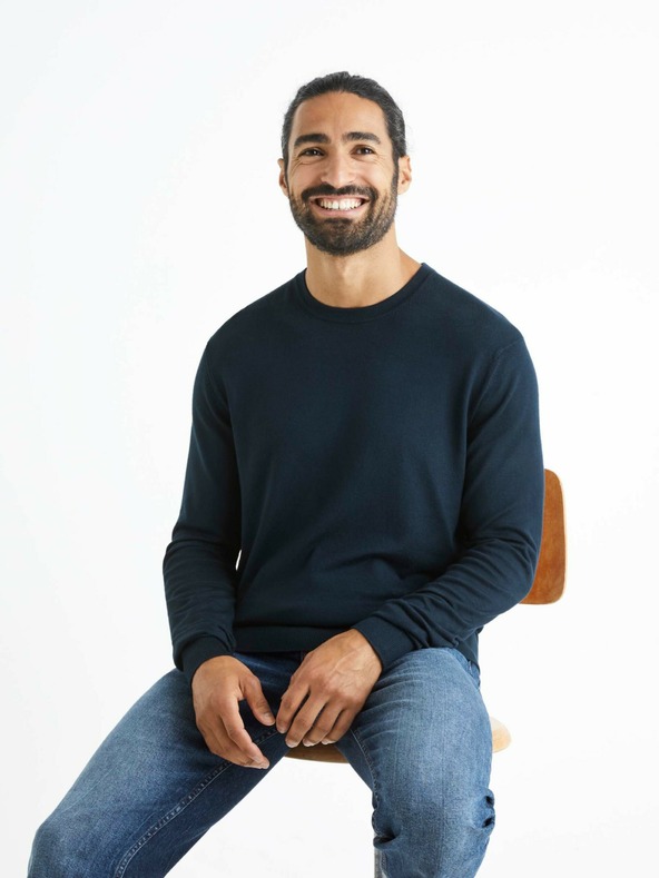 Celio Σκούρο μπλε ανδρικό πουλόβερ Celio Befirst