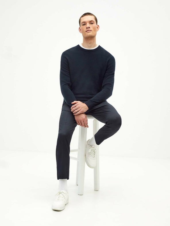 Celio Σκούρο μπλε ανδρικό κασμιρένιο πουλόβερ Celio Jecloud