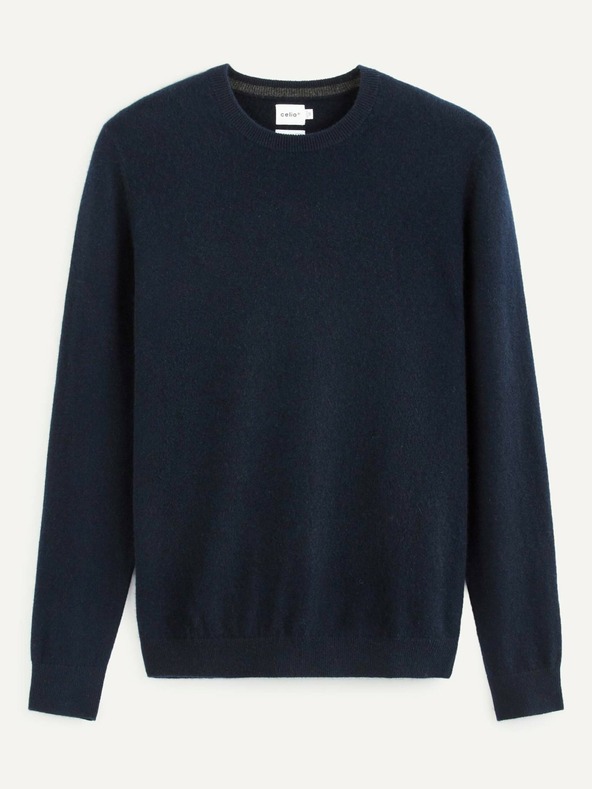 Celio Σκούρο μπλε ανδρικό κασμιρένιο πουλόβερ Celio Jecloud