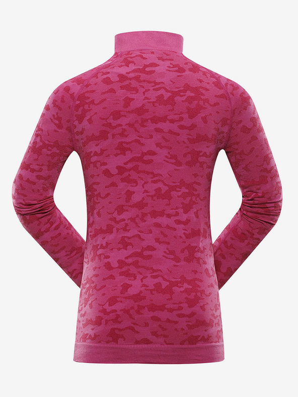 ALPINE PRO Σκούρο ροζ γυναικείο λειτουργικό μπλουζάκι με σχέδια ALPINE PRO Lubino