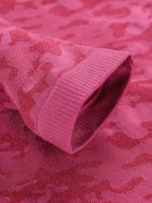 ALPINE PRO Σκούρο ροζ γυναικείο λειτουργικό μπλουζάκι με σχέδια ALPINE PRO Lubino