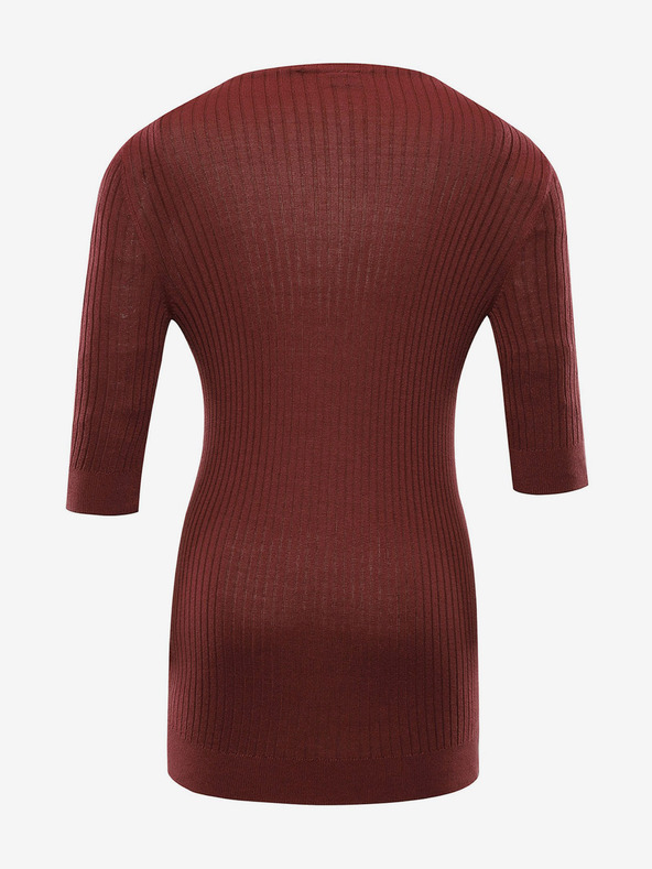 NAX Σκούρο καφέ γυναικείο t-shirt NAX NOVAKA