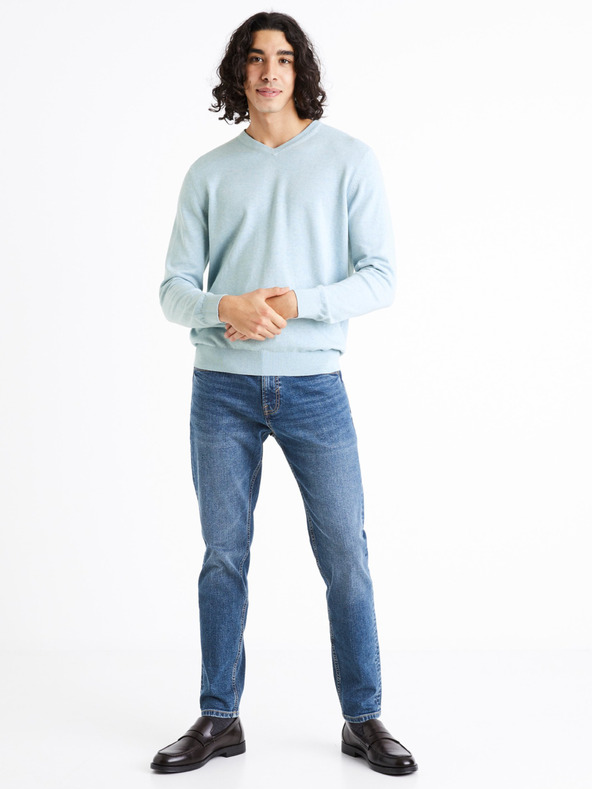 Celio Ανοιχτό μπλε ανδρικό πουλόβερ Celio Decotonv