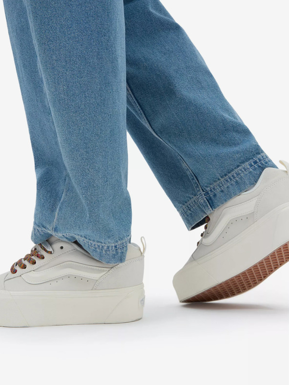 Vans Γκρίζα γυναικεία σουέτ πάνινα παπούτσια πλατφόρμας VANS Knu Stack