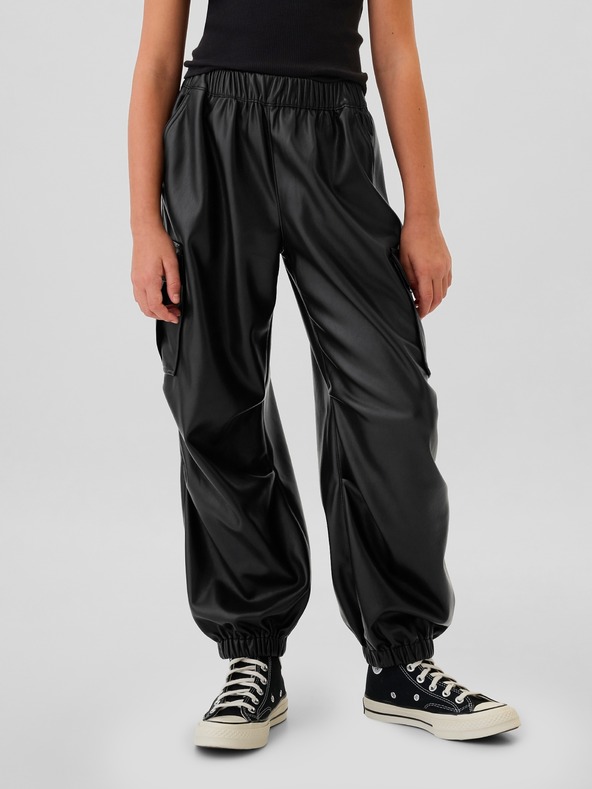 GAP Παιδικό δερμάτινο παντελόνι cargo GAP