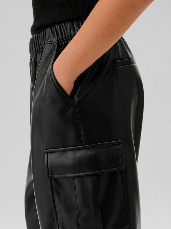 GAP Παιδικό δερμάτινο παντελόνι cargo GAP