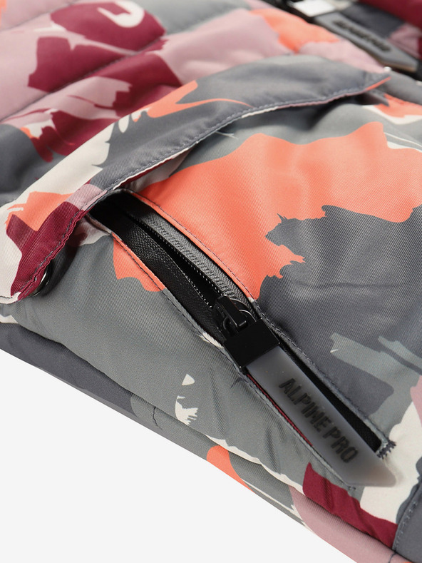 ALPINE PRO Γκρι-ροζ κοριτσίστικο μπουφάν με μεμβράνη PTX Alpine Pro Werdo