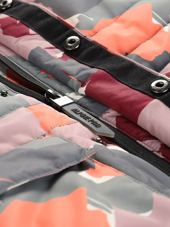 ALPINE PRO Γκρι-ροζ κοριτσίστικο μπουφάν με μεμβράνη PTX Alpine Pro Werdo