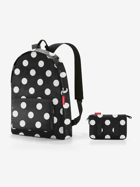 Reisenthel Μαύρο πουά σακίδιο Reisenthel Mini Maxi Rucksack Dots Λευκό