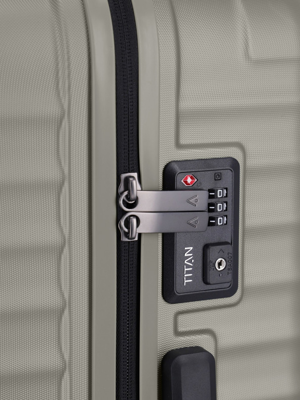 Titan Μπεζ ταξιδιωτική βαλίτσα Titan Litron S
