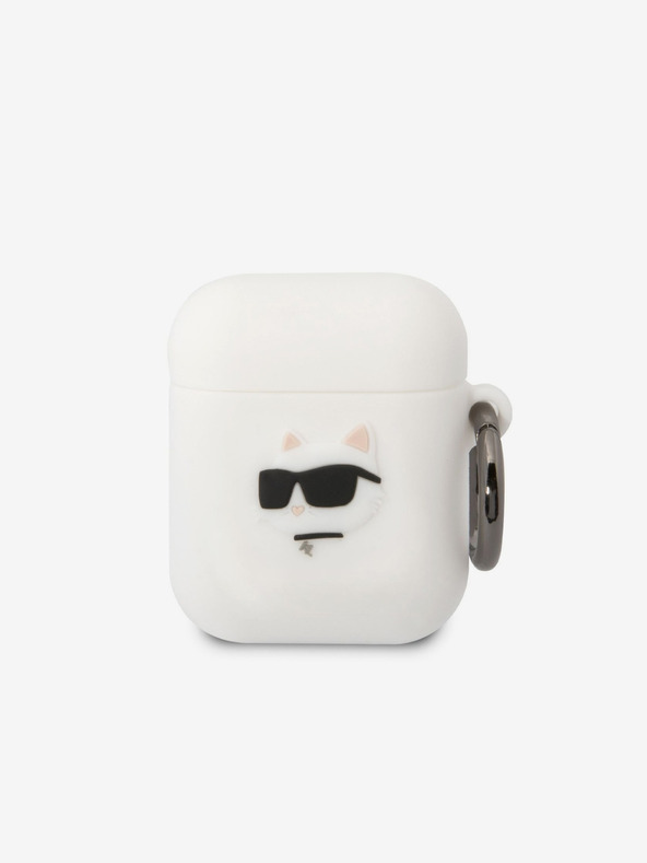Karl Lagerfeld Θήκη σιλικόνης με 3D λογότυπο NFT Choupette Head για Airpods 1/2 White Karl Lagerfeld