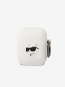 Karl Lagerfeld Θήκη σιλικόνης με 3D λογότυπο NFT Choupette Head για Airpods 1/2 White Karl Lagerfeld