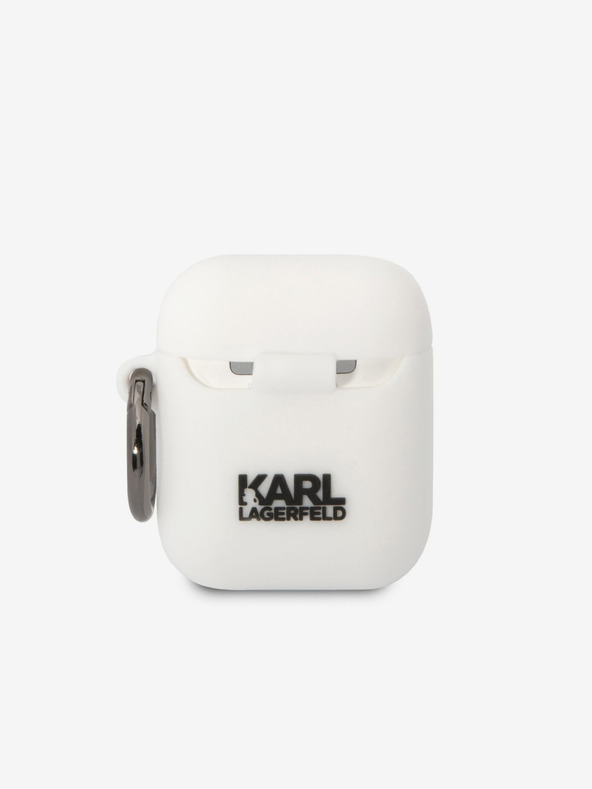 Karl Lagerfeld Θήκη σιλικόνης με 3D λογότυπο NFT Choupette Head για Airpods 1/2 White Karl Lagerfeld