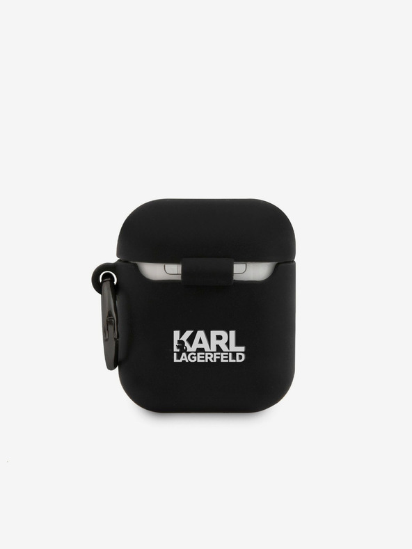 Karl Lagerfeld Θήκη σιλικόνης Rue St Guillaume για Airpods 1/2 μαύρο Karl Lagerfeld