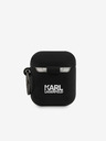 Karl Lagerfeld Θήκη σιλικόνης Rue St Guillaume για Airpods 1/2 μαύρο Karl Lagerfeld