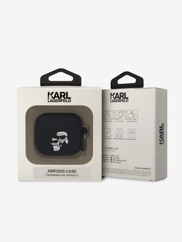 Karl Lagerfeld Θήκη σιλικόνης 3D Logo NFT Karl and Choupette για AirPods 3 Μαύρο Karl Lagerfeld