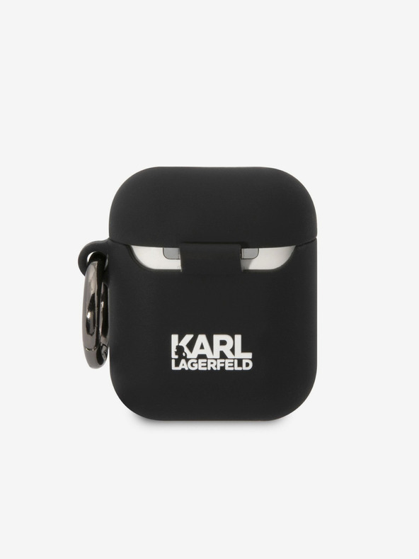 Karl Lagerfeld Θήκη σιλικόνης με 3D λογότυπο NFT Karl Head για Airpods 1/2 μαύρο Karl Lagerfeld