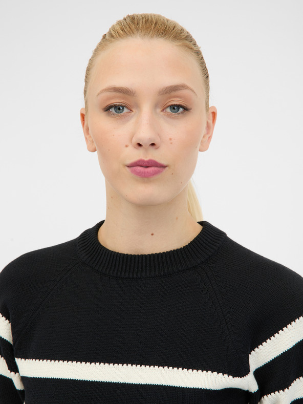 Orsay Μαύρη γυναικεία κοντομάνικη μπλούζα ORSAY